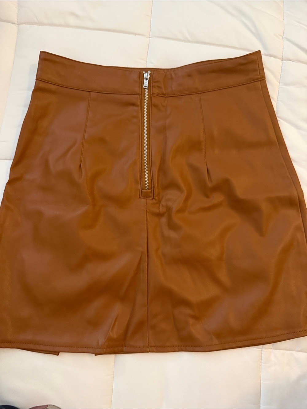 SHEIN Faux Leather Mini Skirt - Brown